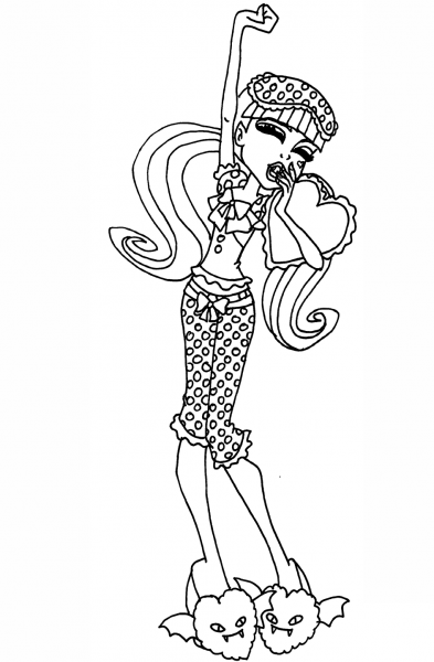 Dead Tired Draculaura coloring page image