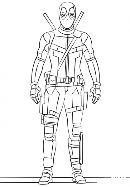 Deadpool coloring page image