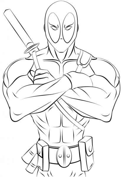 Deadpool coloring page image