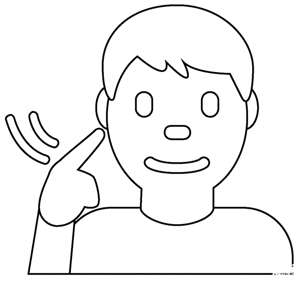 Deaf Man Emoji coloring page image