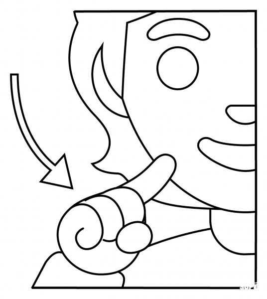 Deaf Person Emoji coloring page image