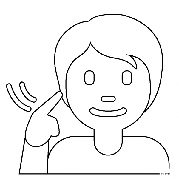 Deaf Person Emoji coloring page image