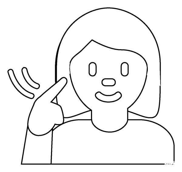 Deaf Woman Emoji coloring page image