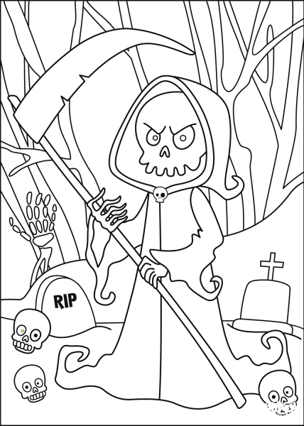 Death coloring page image