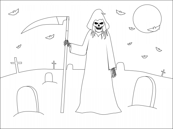 Death coloring page image