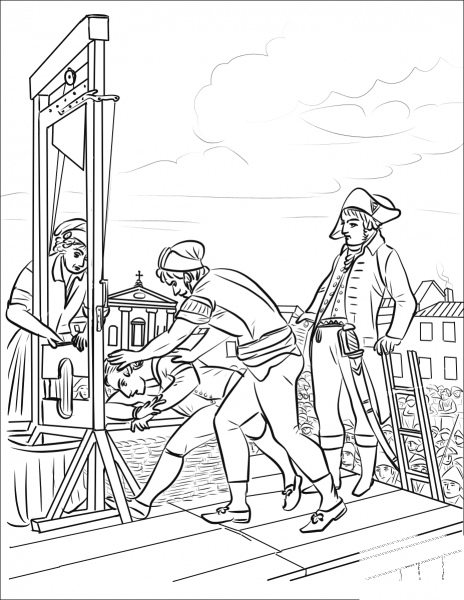 Death of Robespierre coloring page image