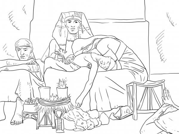 Death of the Pharaoh Firstborn Son coloring page image
