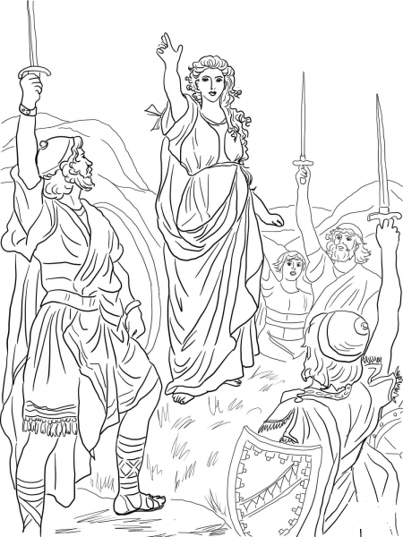 Deborah Leads Israel coloring page image