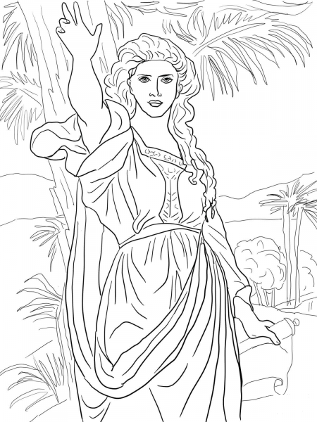 Deborah Obeys God coloring page image