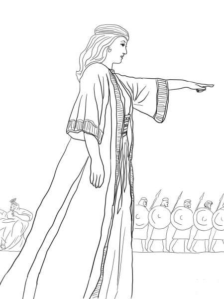 Deborah the Prophetess coloring page image