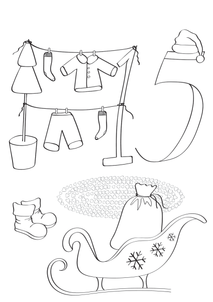 December 15 with Santa Claus Clothes coloring page image