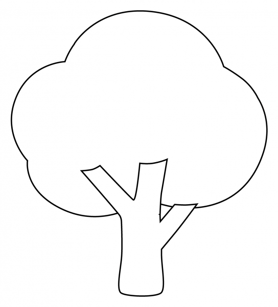 Deciduous Tree Emoji coloring page image