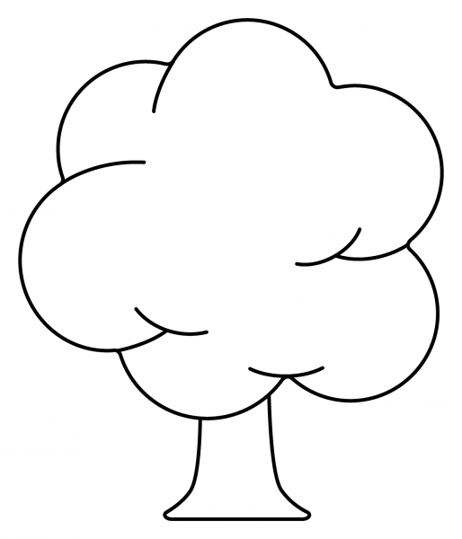 Deciduous Tree Emoji coloring page - ColouringPages