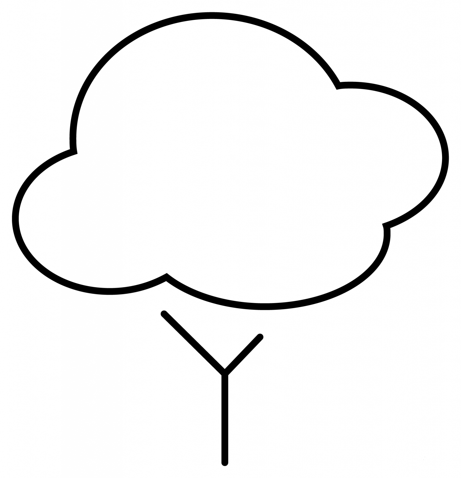 Deciduous Tree Emoji coloring page ColouringPages