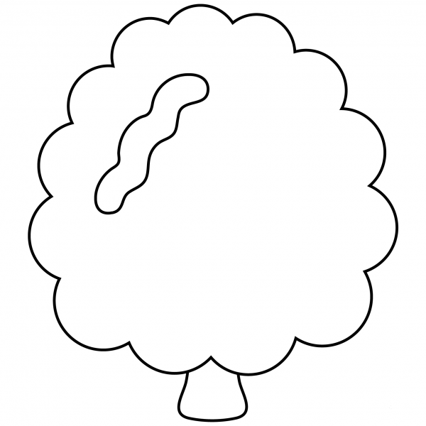 Deciduous Tree Emoji coloring page image