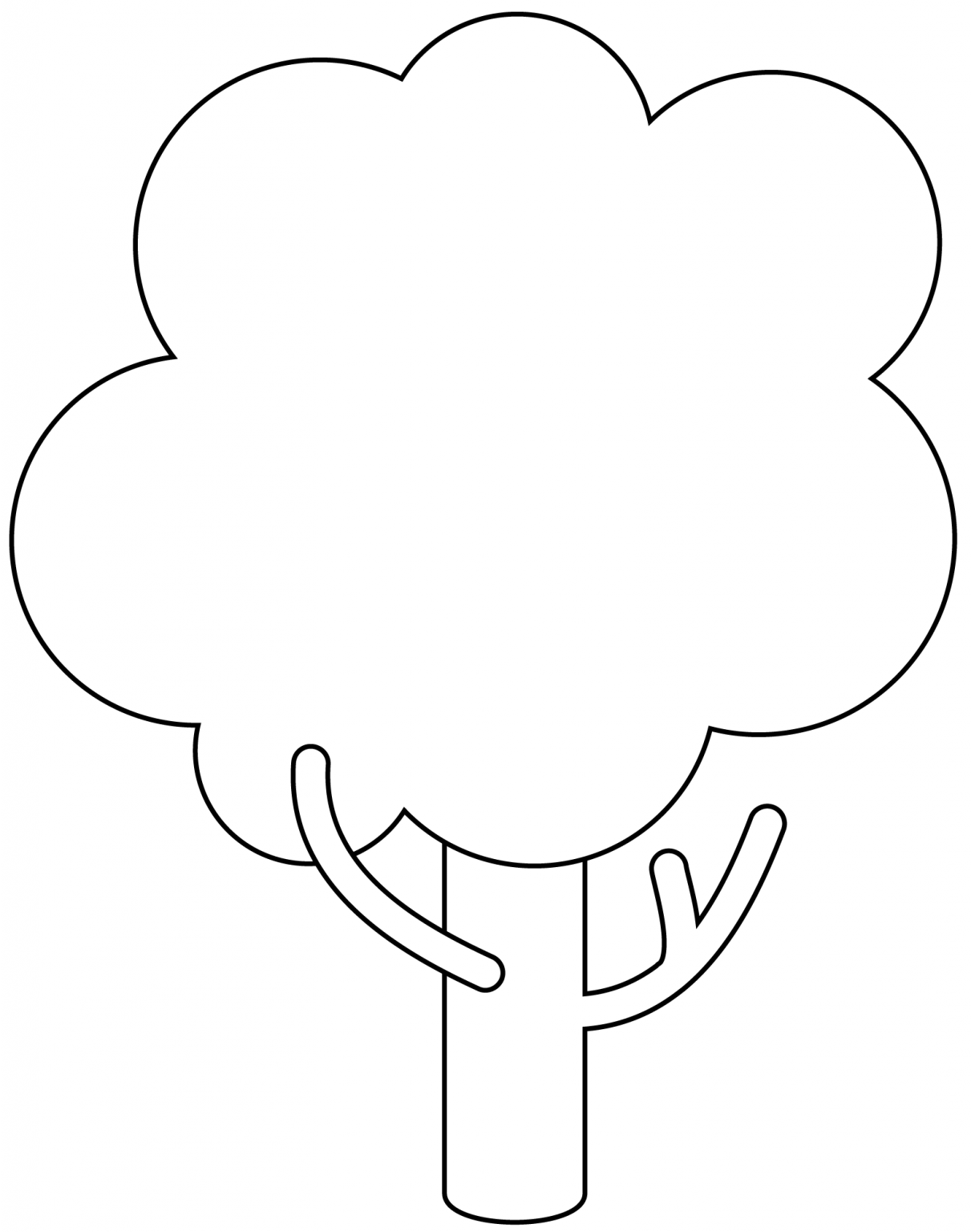 Deciduous Tree Emoji coloring page - ColouringPages