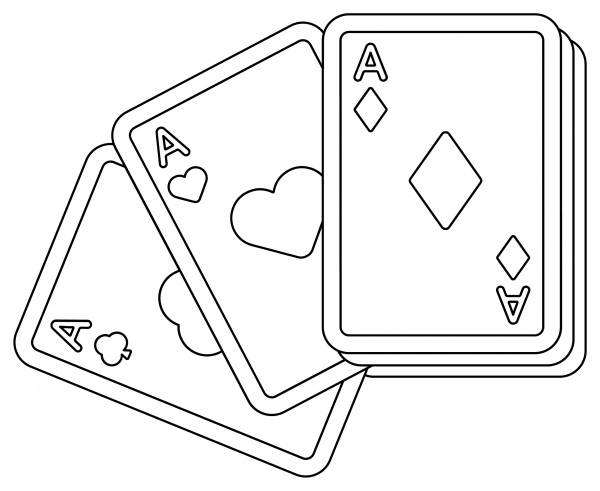 Deck of Cards coloring page image