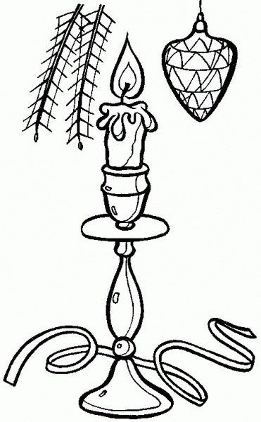 Decorated candle  coloring page image