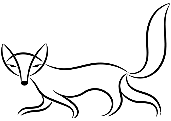Decorative Fox coloring page image