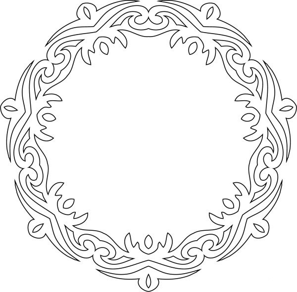 Decorative Line Art Frame coloring page image