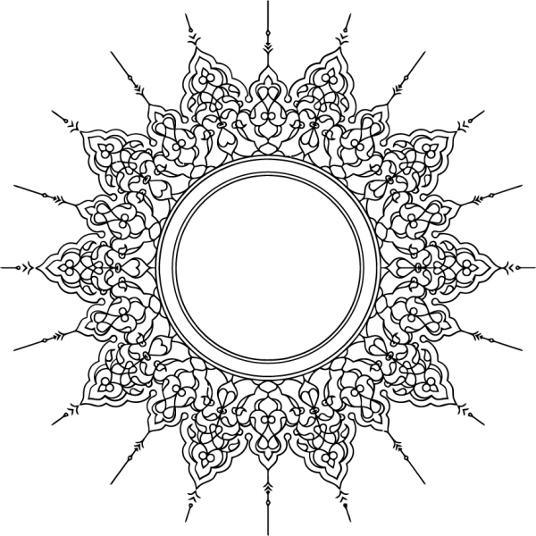 Decorative Ornamental Circle coloring page image