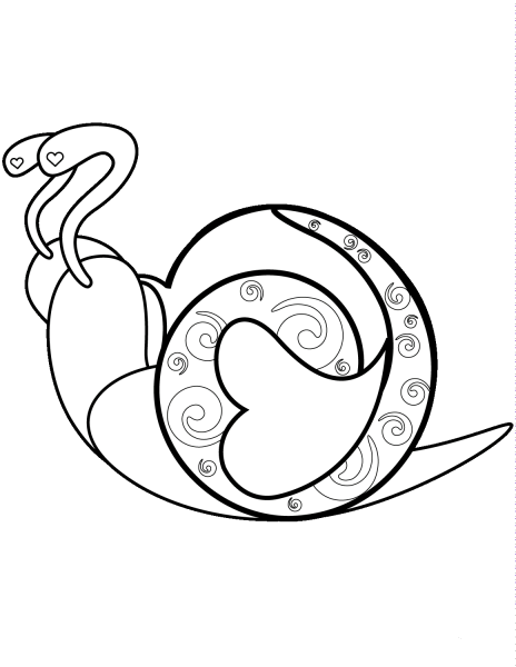 Decorative Snail coloring page image