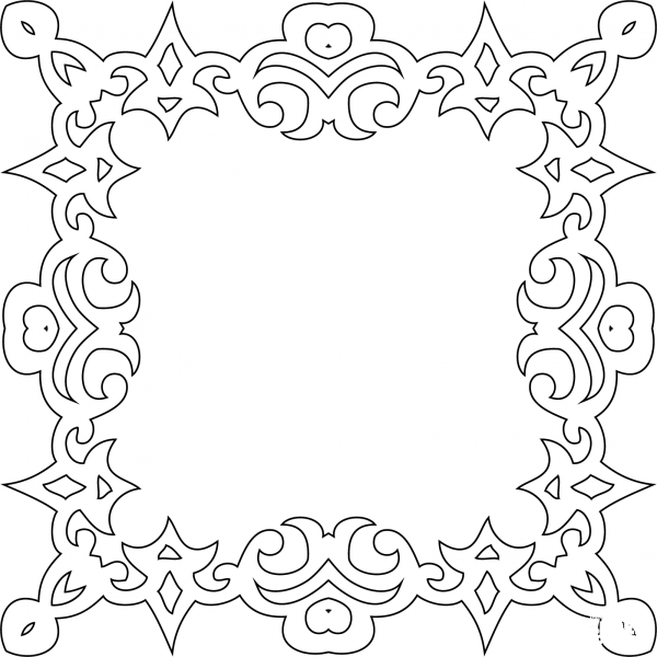 Decorative Square Frame coloring page image