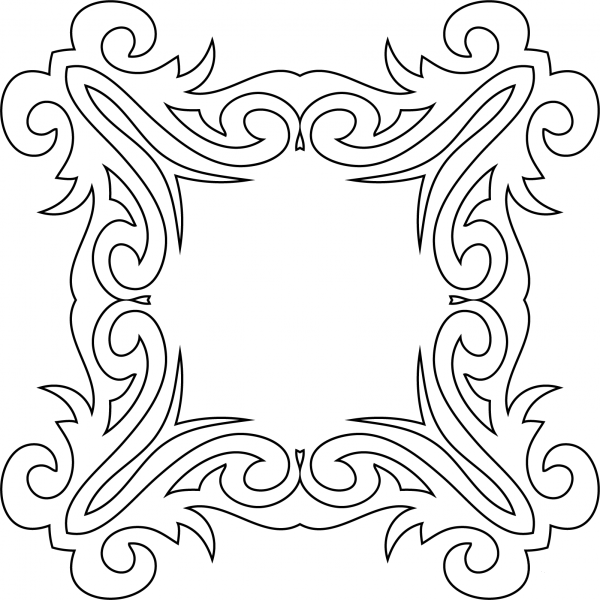 Decorative Square Frame coloring page image