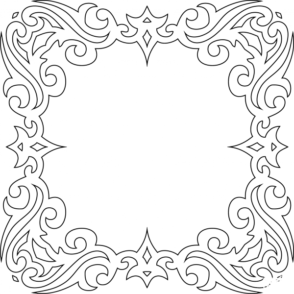 Decorative Square Frame coloring page image
