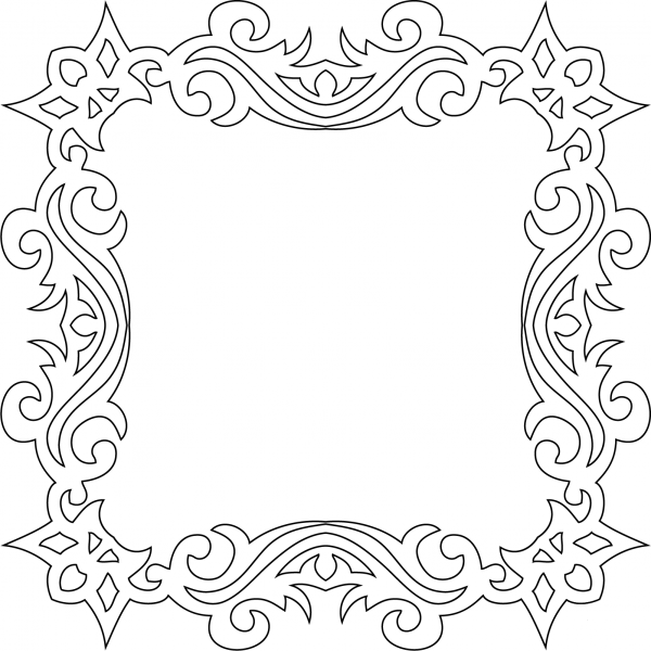Decorative Square Frame coloring page image