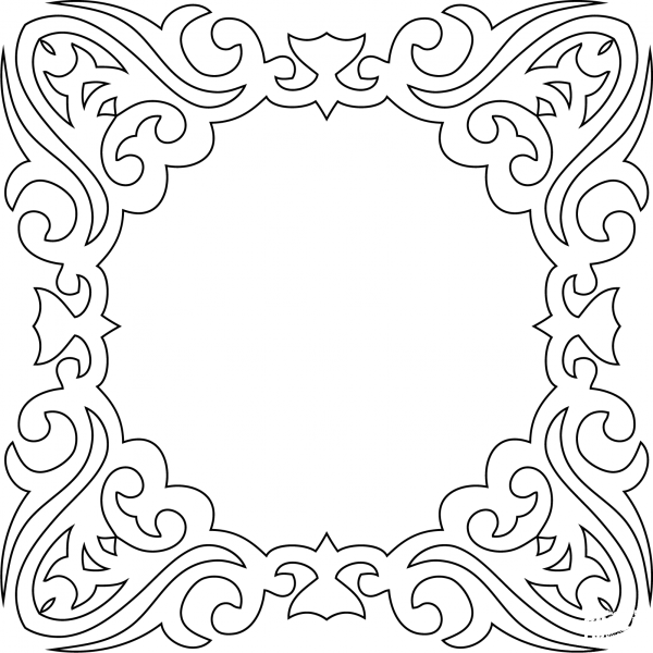 Decorative Square Frame coloring page image