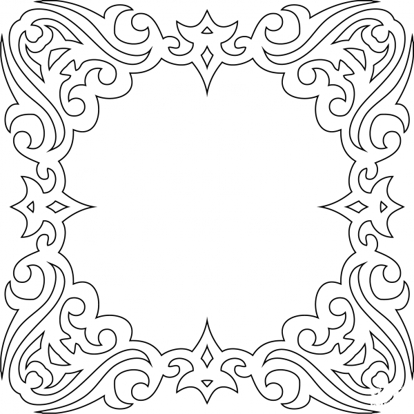 Decorative Square Frame coloring page image