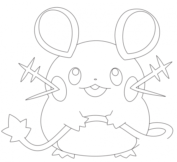 Dedenne coloring page image