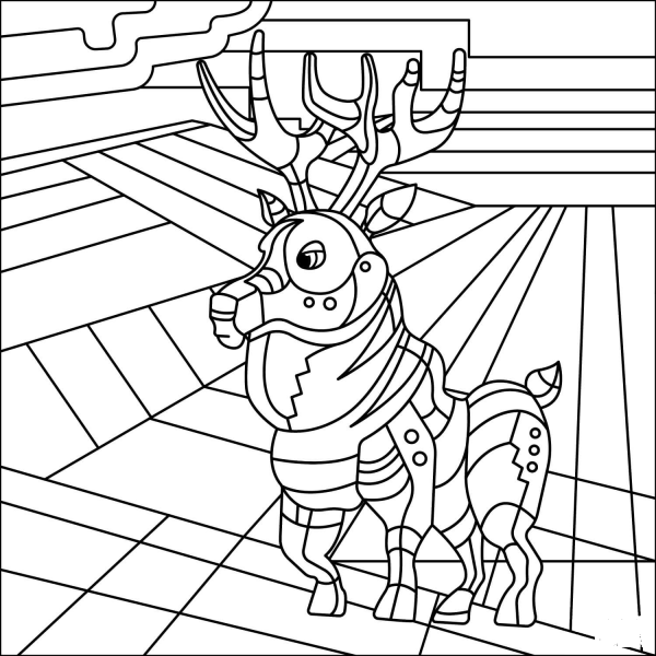 Deer coloring page image
