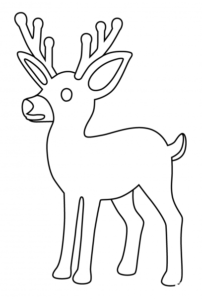 Deer Emoji coloring page image