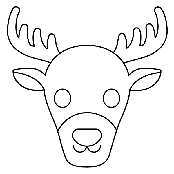 Deer Emoji coloring page image