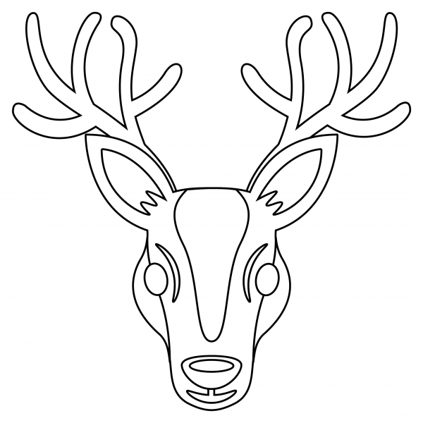 Deer Face coloring page image