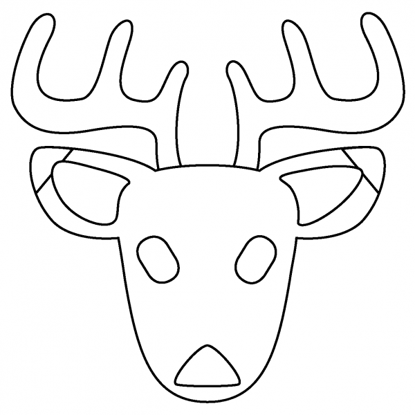 Deer Face Emoji coloring page image