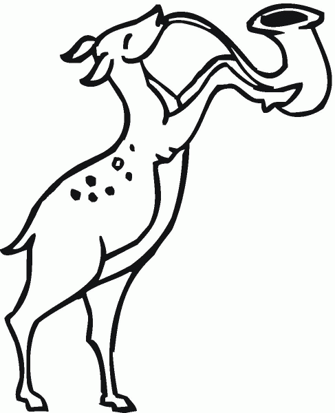 Deer Play Saxophone coloring page image