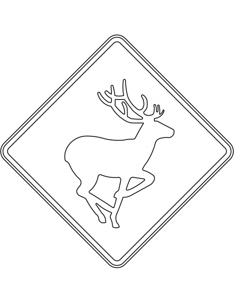 “Deer” Sign in Australia coloring page image