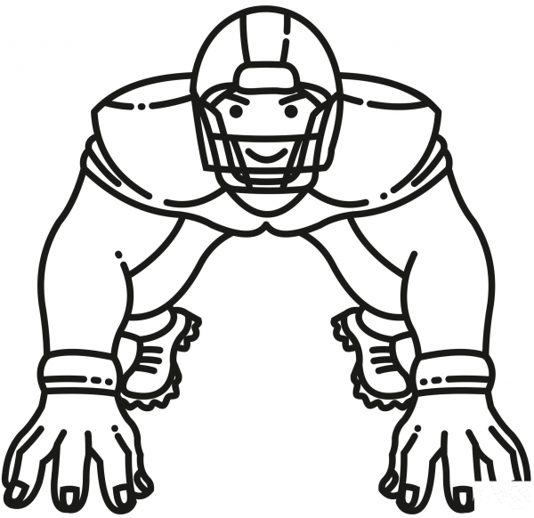 Defensive Lineman coloring page image