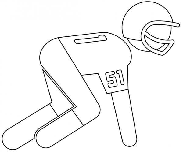 Defensive Lineman coloring page image