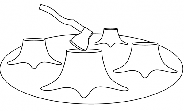 Deforestation coloring page image