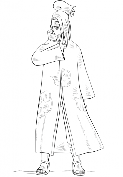 Deidara from Naruto coloring page image