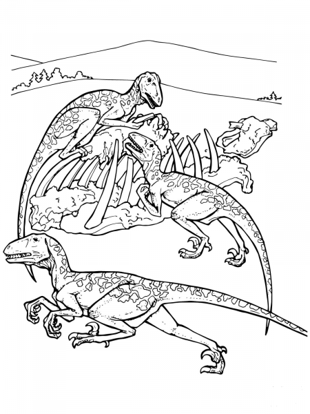 Deinonychus Dinos coloring page image