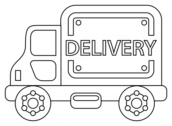 Delivery Truck coloring page image