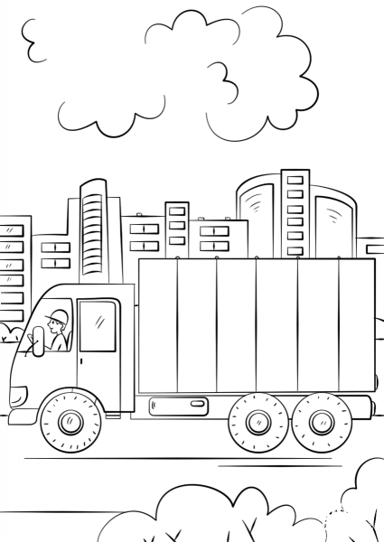 Delivery Truck coloring page image