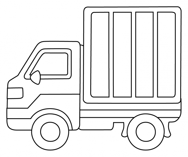Delivery Truck Emoji coloring page image