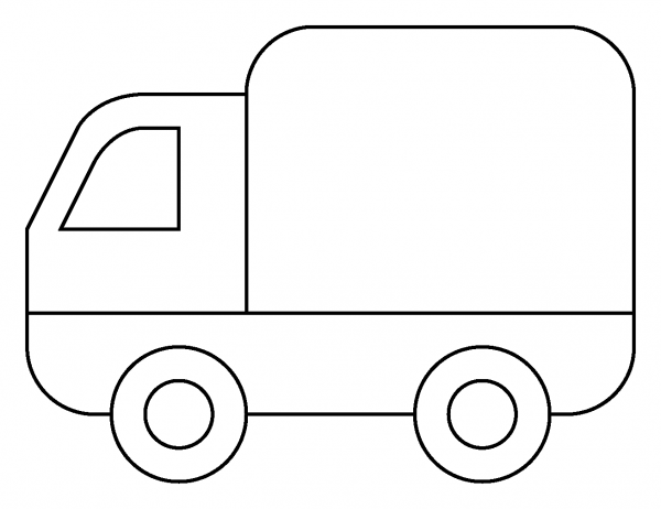Delivery Truck Emoji coloring page image