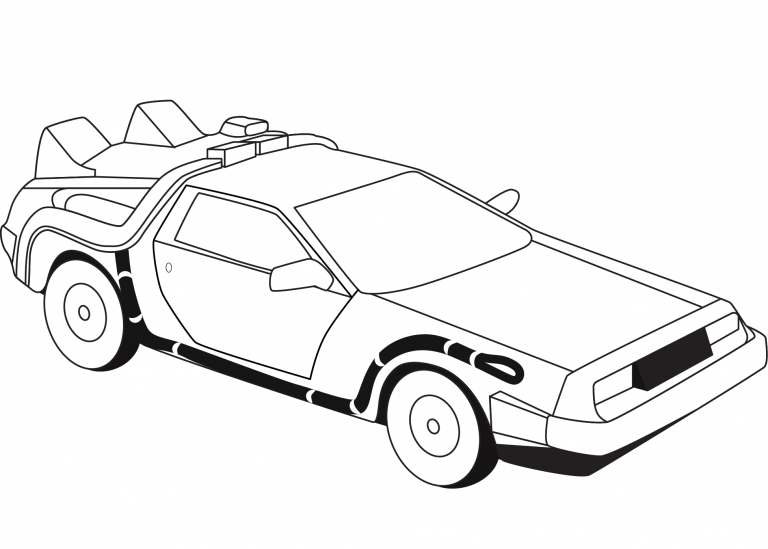 Delorean DMC 12 Time Machine coloring page - ColouringPages